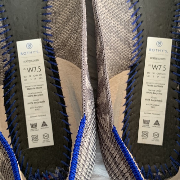 ROTHY'S Zebra Grey Flat Point Shoes | US 7.5 - Picture 8 of 13